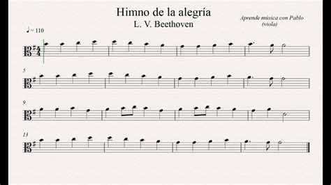 SINFONÍA Nº 9   HIMNO DE LA ALEGRÍA: Viola  partitura con ...