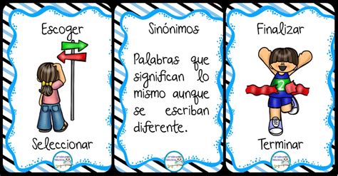 Sinónimos tarjetas PORTADA   Imagenes Educativas
