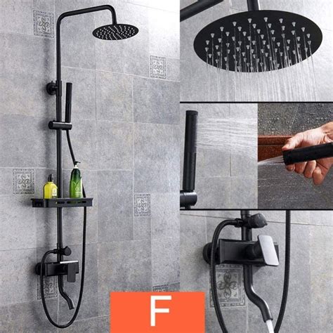 Sistema de ducha negro mate grifo de ducha de baño grifo mezclador de ...