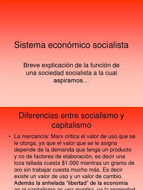 Sistema económico socialista | Capitalismo | Capital  economía ...