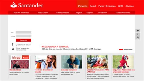 Sitio web de banco Santander presenta caída dejando a ...