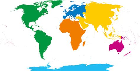 Six Continents Carte Du Monde Vecteurs libres de droits et ...