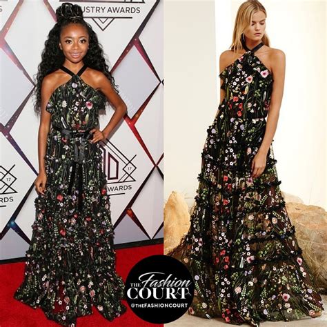 Skai Jackson wore a floral #Alexis Resort 2017 halter gown ...