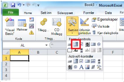 Slik bruker du skjema kontrollene i et regne ark i Excel ...