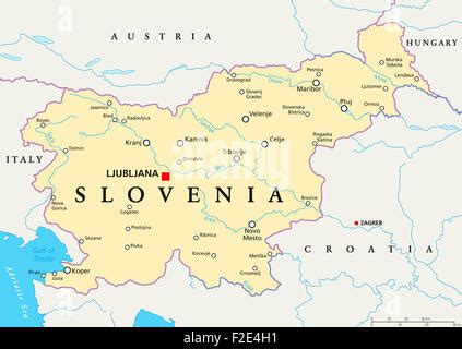 Slovenia political map with capital Ljubljana and neighbor countries ...