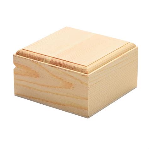 Small 9cm Pine Wood Jewellery Trinket Box with Magnetic ...