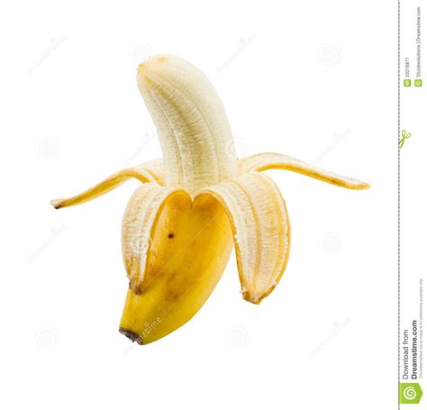 Small peeled banana stock image. Image of peel, object ...