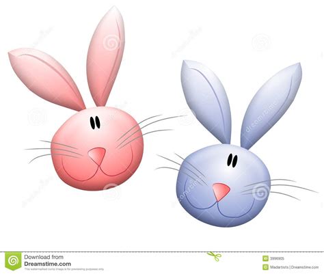 Smiling Easter Bunny Rabbit Heads Stock Illustration ...