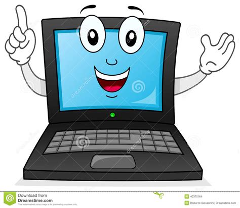 Smiling Laptop Or Notebook Character Stock Vector ...