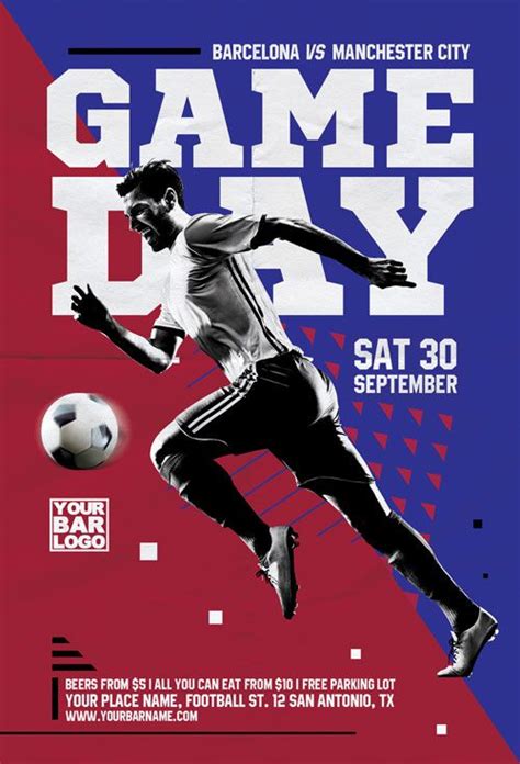 Soccer Game Day Flyer Template | Inspiración | Diseño ...