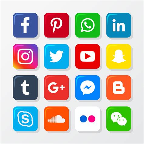 Social Media Icon Set   Download Free Vectors, Clipart ...