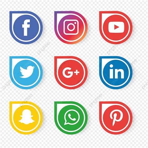 Social Media Icons Set Vector, Social, Mídia, ícone PNG e ...
