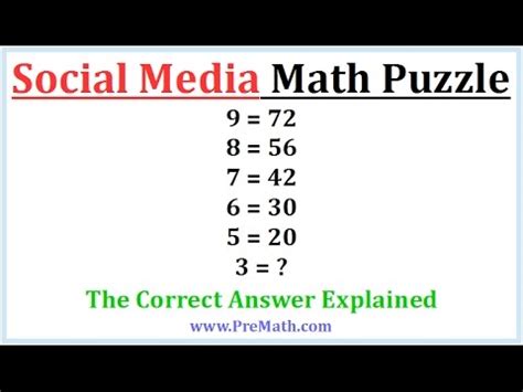 Social Media Math Puzzle  IQ Test  #3   YouTube