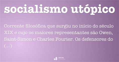 Socialismo utópico   Dicio, Dicionário Online de Português