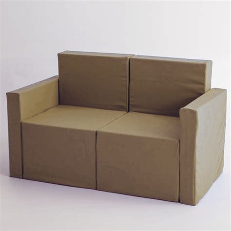 Sofa de dos plazas de cartón con fundas de tela   Doos Box
