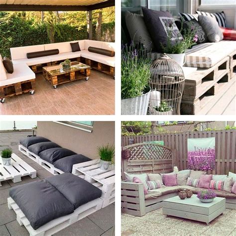 Sofás con palets de exterior | Outdoor furniture sets ...