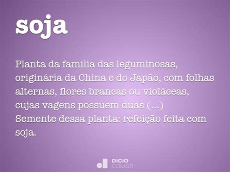 Soja   Dicio, Dicionário Online de Português