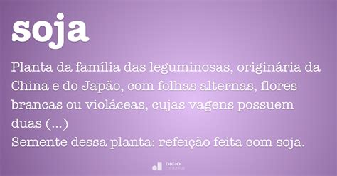 Soja   Dicio, Dicionário Online de Português