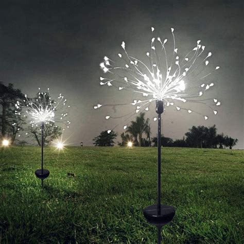 Solar Firework Light, 120 LED Warm Light Outdoor Firework ...