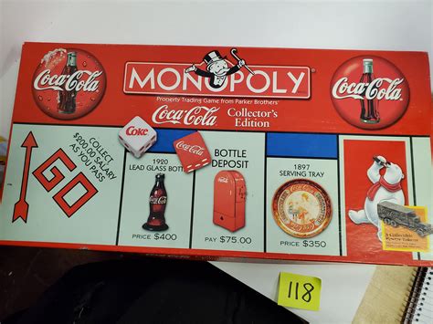 Sold Price: 1999 Monopoly Coca Cola Collector s Edition Game   April 1 ...