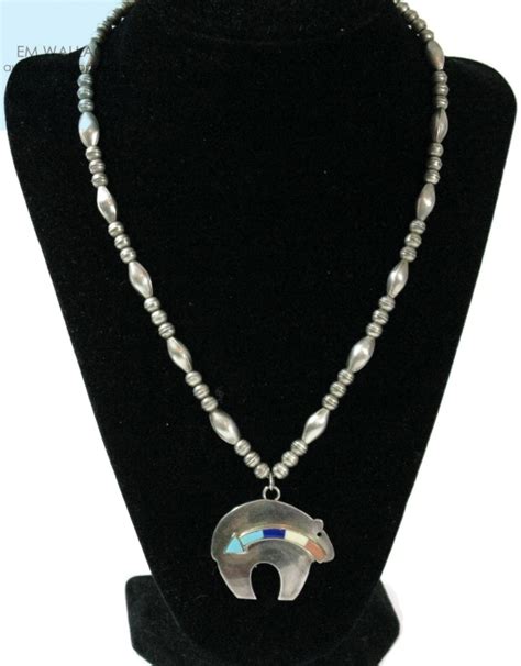 Sold Price: NAVAJO STERLING RUNNING BEAR NECKLACE & PENDANT   Invalid ...