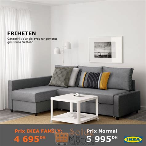 Soldes Ikea Family Maroc Canapé lit d angle avec rangement FRIHETEN 4695Dhs