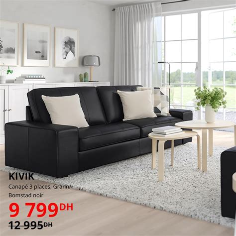 Soldes Ikea Maroc Canapé 3 places KIVIK 9799Dhs au lieu de 12995Dhs