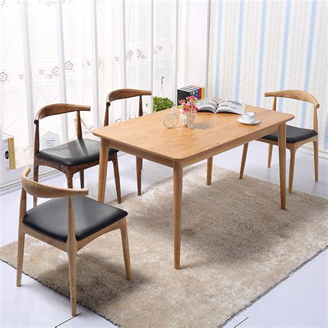 Solid wood dining tables and chairs combination of modern ...