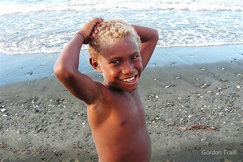 Solomon Island boy at the beach  by Gordon Traill | Redbubble