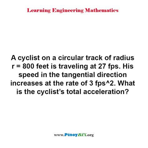 Solution: What is the cyclist’s total acceleration?