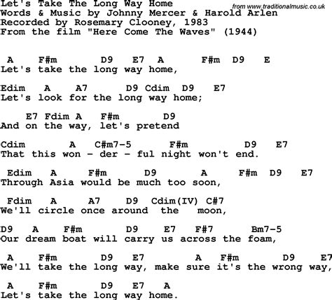 Song lyrics with guitar chords for Let s Take The Long Way ...