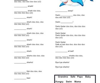 Song Worksheet: Baby Shark  Super Simple Songs