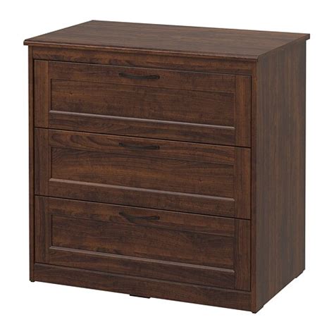 SONGESAND Chest of 3 drawers   brown   IKEA