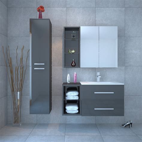 Sonix Bathroom Furniture Vanity Suite Grey Buy Online At ...