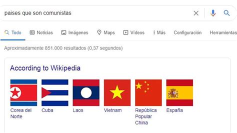 Sorprendente resultado al buscar en Google qué países son comunistas