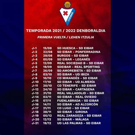 SORTEO CALENDARIO LIGA 2021 / 2022   SD Eibar Foro fútbol