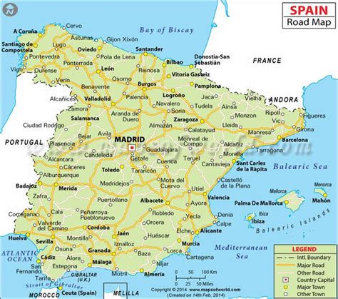 Spain Road Map | Road Map of Spain | Mapas de carreteras ...