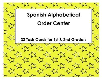 Spanish Alphabetical Order Task Cards  Orden Alfabetico ...