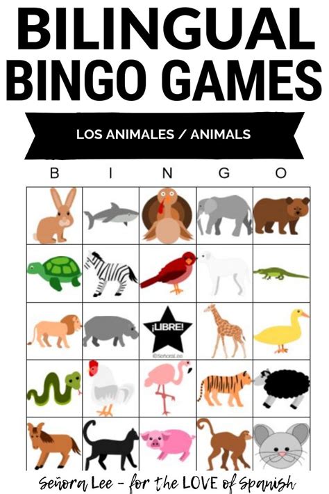 Spanish Animals   Spanish Bingo   Bilingual Game | Spanish teacher ...