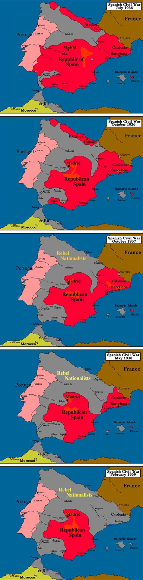 Spanish Civil War Maps 1936 1939 | Historical maps ...