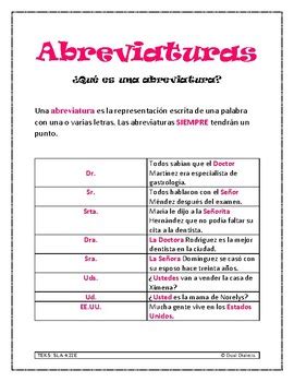 Spanish STAAR writing: Las abreviaturas by Dual Dialects | TpT