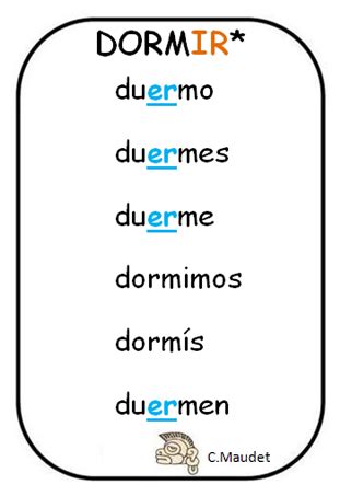Spanish words: dormir. El verbo DORMIR. #Spanish verbs # ...