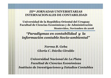 “Paradigmas en contabilidad y la información contable Socio