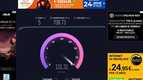 Speed test Fibra 1GB Gpon Fastweb   Napoli   YouTube