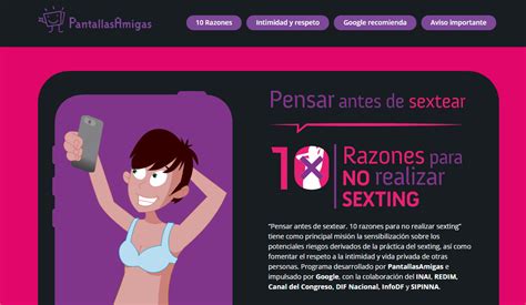 “Pensar antes de sextear. 10 razones para NO realizar sexting”, campaña ...