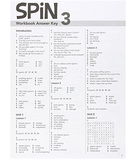 SPIN 3 WORKBOOK ANSWER KEY: Buy SPIN 3 WORKBOOK ANSWER KEY ...