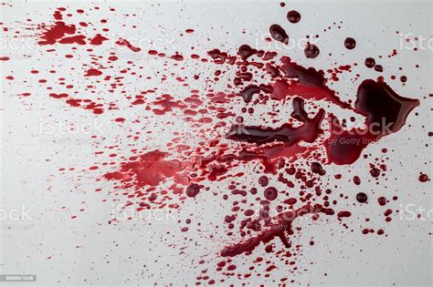 Splattered Blood Stain Isolated On White Background Photo ...
