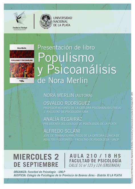 “Populismo y Psicoanálisis” de Nora Merlin se presentará ...