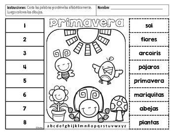 Spring ABC order / Primavera orden alfabético by Bravo | TpT