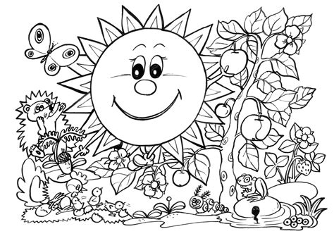 Spring Coloring Pages SUNNY + GARDEN Free Printable ...